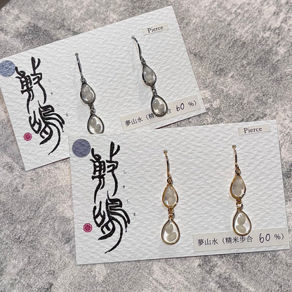 フックピアス　夢山水60ゴールド
